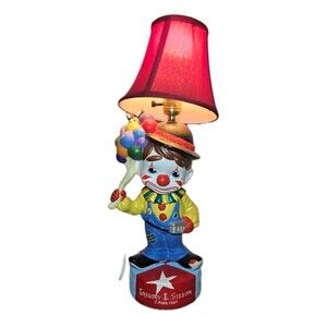 Vintage Clown With Balloons Lamp Base 1974 Works 16” Care Inc